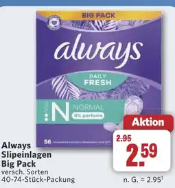 Combi Always 56 Slipeinlagen Rig Pack aanbieding