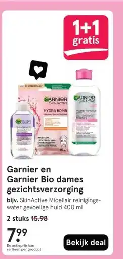 Etos Garnier en Garnier Bio dames gezichtsverzorging aanbieding