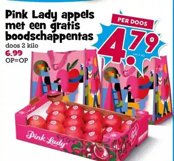 Boon`s Markt Pink Lady appels met een gratis boodschappentas aanbieding