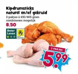 Boon`s Markt Kipdrumsticks naturel en/of gekruid 2 pakjes à 450/465 gram combineren mogelijk aanbieding