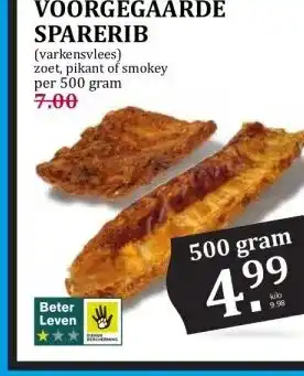 Boon`s Markt VOORGEGAARDE SPARERIB aanbieding