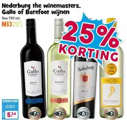 Boon`s Markt Nederburg the winemasters, Gallo of Barefoot wijnen aanbieding