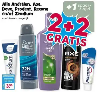 Boon`s Markt Alle Andrélon, Axe, Dove, Prodent, Rexona en/of Zendium aanbieding
