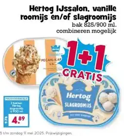 Boon`s Markt Hertog IJssalon, vanille roomijs en/of slagroomijs aanbieding