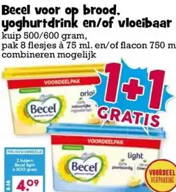 Boon`s Markt Becel voor op brood. yoghurtdrink en/of vloeibaar aanbieding