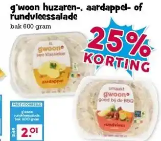 Boon`s Markt gwoon huzaren-, aardappel- of rundvleessalade aanbieding