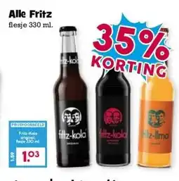 Boon`s Markt Alle Fritz flesje 330 ml. aanbieding