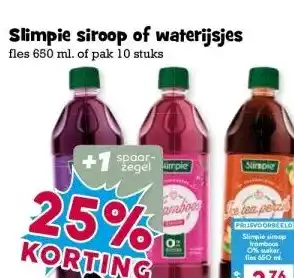 Boon`s Markt Slimpie siroop of waterijsjes aanbieding
