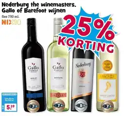 Boon`s Markt Nederburg the winemasters, Gallo of Barefoot wijnen aanbieding