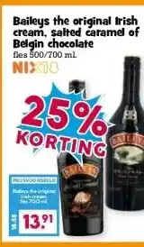 Boon`s Markt Baileys the original Irish cream, salted caramel of Belgin chocolate fles 500/700 ml. aanbieding