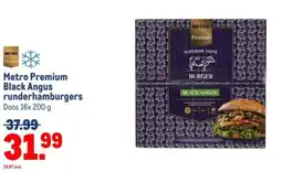 Makro Metro Premium Black Angus runderhamburgers aanbieding