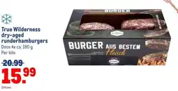 Makro True Wilderness dry-aged runderhamburgers aanbieding
