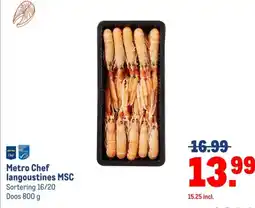 Makro Metro Chef langoustines MSC aanbieding