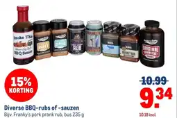 Makro Diverse BBQ-rubs of -sauzen aanbieding