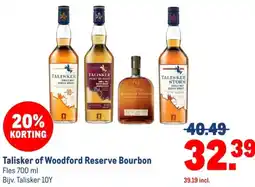Makro Talisker of Woodford Reserve Bourbon aanbieding
