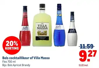 Makro Bols cocktaillikeur of Villa Massa aanbieding
