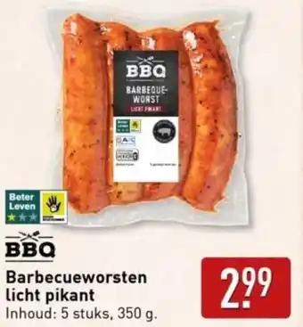 ALDI Barbecueworsten licht pikant aanbieding