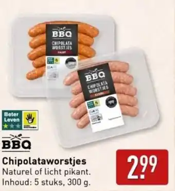 ALDI Chipolataworstjes Naturel of licht pikant aanbieding