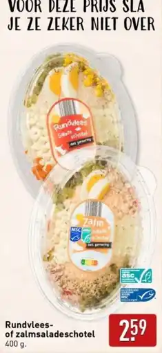 ALDI Rundvlees of zalmsaladeschotel aanbieding