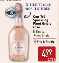 ALDI Con Tré Sparkling Pinot Grigio rosé aanbieding