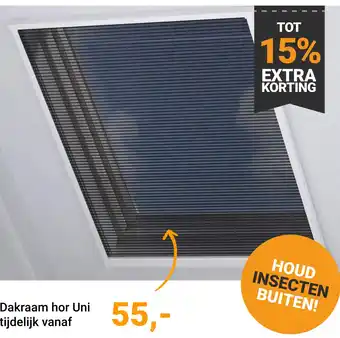 Raamdecoratie.com Dakraam hor Uni aanbieding