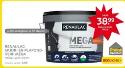 Praxis RENAULAC MUUR- EN PLAFOND- VERF MÉGA aanbieding
