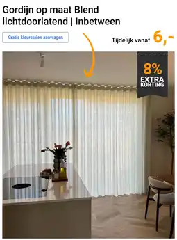 Raamdecoratie.com Gordijn op maat Blend lichtdoorlatend | Inbetween aanbieding