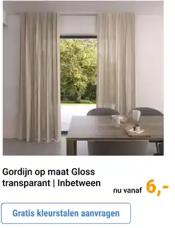 Raamdecoratie.com Gordijn op maat Gloss transparant | Inbetween aanbieding