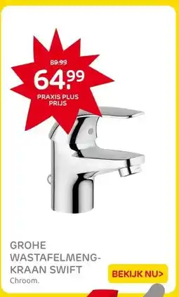 Praxis GROHE WASTAFELMENG- KRAAN SWIFT aanbieding