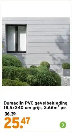 GAMMA Dumaclin PVC gevelbekleding 18,5x240 cm grijs, 2.66m² per pak aanbieding
