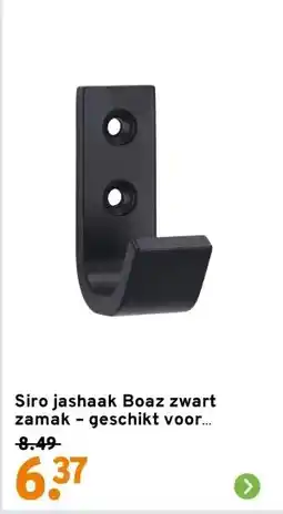 GAMMA Siro jashaak Boaz zwart zamak – geschikt voor lattenwand 1,9 cm – 1 stuk aanbieding