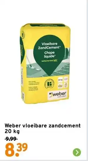 GAMMA Weber vloeibare zandcement 20 kg aanbieding