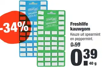 ALDI Freshlife kauwgom 40g aanbieding