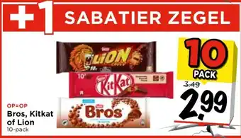 Vomar Voordeelmarkt Broc, Kitkat of Lion 10 pack aanbieding