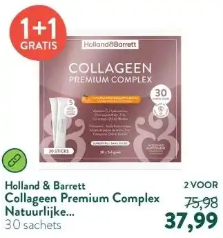Holland & Barrett Collageen Premium Complex Natuurlijke Sinaasappelsmaak - 30 sachets aanbieding