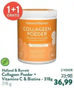 Holland & Barrett Collageen Poeder + Vitamine C & Biotine - 318g aanbieding