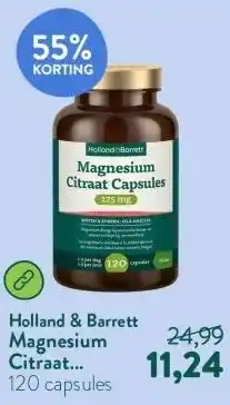 Holland & Barrett Magnesium Citraat Capsules 125mg aanbieding
