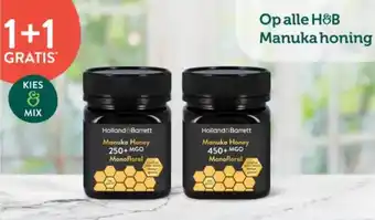 Holland & Barrett 1+1 gratis Op alle H&B Manuka honing aanbieding