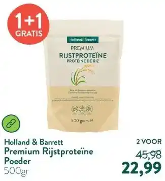 Holland & Barrett Premium Rijstproteïne Poeder aanbieding