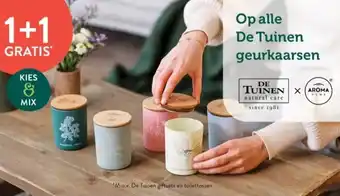 Holland & Barrett 1+1 GRATIS Op alle De Tuinen geurkaarsen aanbieding