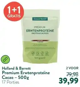 Holland & Barrett Premium Erwtenproteïne Cacao – 500g aanbieding