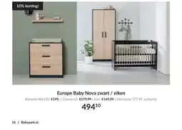 Babypark Europe Baby Nova zwart / eiken aanbieding