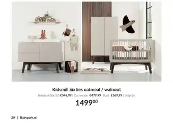Babypark Kidsmill Sixties oatmeal / walnoot aanbieding