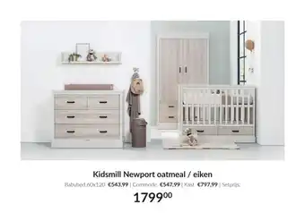 Babypark Kidsmill Newport oatmeal, eiken aanbieding