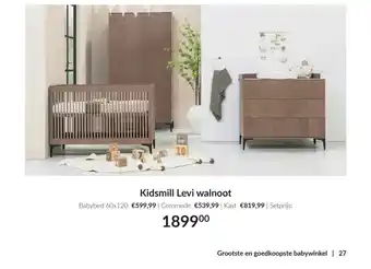 Babypark Kidsmill Levi walnoot aanbieding