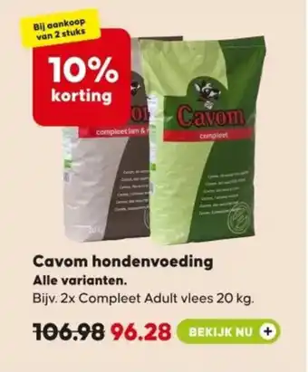 Pets Place Cavom hondenvoeding aanbieding