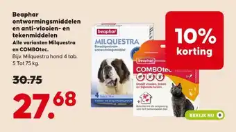 Pets Place Beaphar ontwormingsmiddelen en anti vlooien en tekenmiddelen aanbieding
