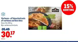 Makro Varkens of kipschnitzels of varkens cordon bleu aanbieding