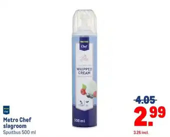 Makro Metro Chef slagroom Spuitbus aanbieding