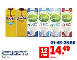 Makro Campina Langlekker of Chocomel halfvol of vol aanbieding